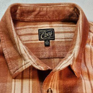 Obey Brown Flannel Men size M